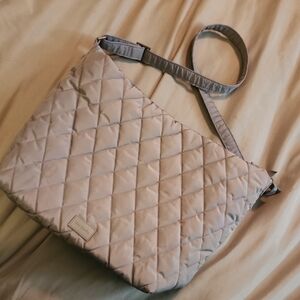 VB Quilted Shoulder Bag in Gray